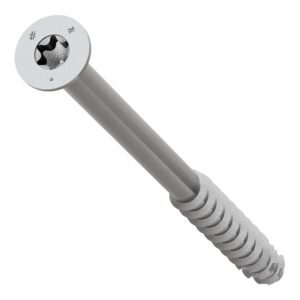 Simpson Strong-Tie TNTSS625334TTR Titen Turbo, 1/4-in. x 3-3/4-in. Type 316 Stainless-Steel Trim-Head Concrete and Masonry Screw, 50-Pack