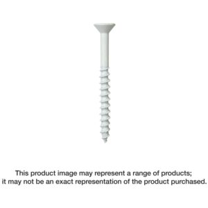 Simpson Strong-Tie TNTW25314TFC75 Titen Turbo, 1/4-in. x 3-1/4-in. 6-Lobe Flat-Head Concrete and Masonry Screw, White, 75-Pack
