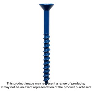 Simpson Strong-Tie TNT25234TF Titen Turbo, 1/4-in. x 2-3/4-in. 6-Lobe Flat-Head Concrete and Masonry Screw, Blue, 100-Pack