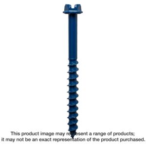Simpson Strong-Tie TNT25234H Titen Turbo, 1/4-in. x 2-3/4-in. Hex-Head Concrete and Masonry Screw, Blue, 100-Pack