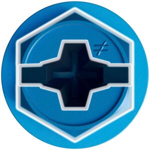 Simpson Strong-Tie TNT25214HB Titen Turbo, 1/4-in. x 2-1/4-in. Hex-Head Concrete and Masonry Screw, Blue, 2000-Pack