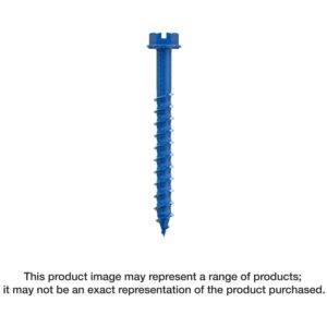 Simpson Strong-Tie TNT25214H Titen Turbo, 1/4-in. x 2-1/4-in. Hex-Head Concrete and Masonry Screw, Blue, 100-Pack
