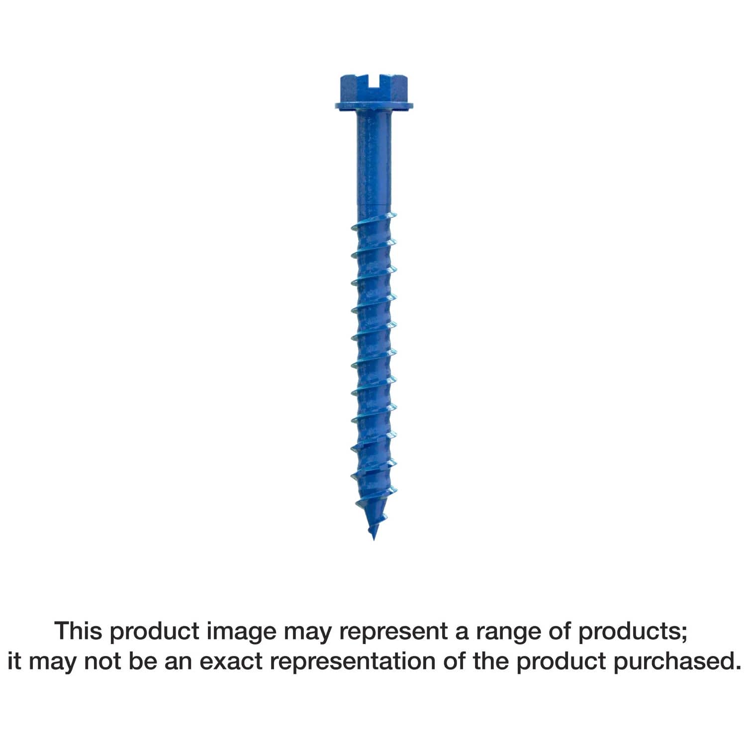 Simpson Strong-Tie TNT25214H Titen Turbo, 1/4-in. x 2-1/4-in. Hex-Head Concrete and Masonry Screw, Blue, 100-Pack