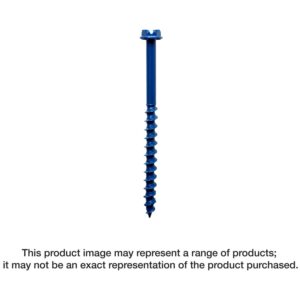 Simpson Strong-Tie TNT18214H Titen Turbo, 3/16-in. x 2-1/4-in. Hex-Head Concrete and Masonry Screw, Blue, 100-Pack