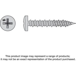 Simpson Strong-Tie T12J200PX-RP6 Marine Screw, Pan Head, #12 x 2-in. #3 Phillips Drive, Type 316, 6-Pack