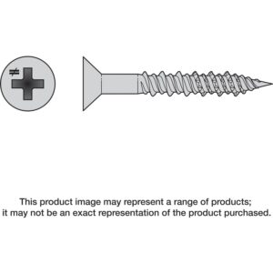 Simpson Strong-Tie T10J150FXC Marine Screw, Flat Head, #10 x 1-1/2-in. #2 Phillips Drive, Type 316, 100-Pack