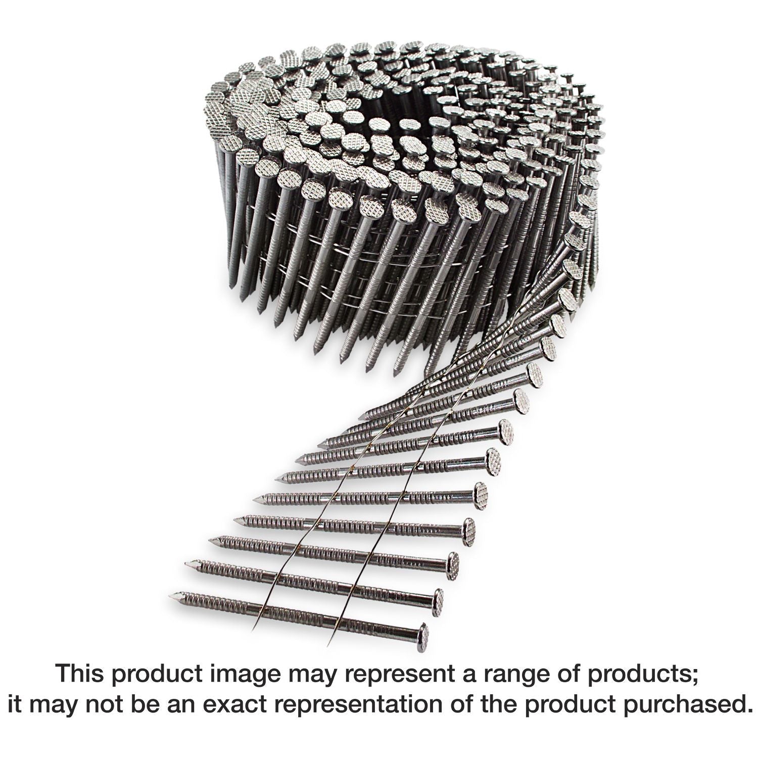 Simpson Strong-Tie T10A300PNJ 15° Wire Coil, Full Round Head, Ring-Shank Decking/Framing Nail, 3-in. x .131-in. Type 316, 1800-Pack