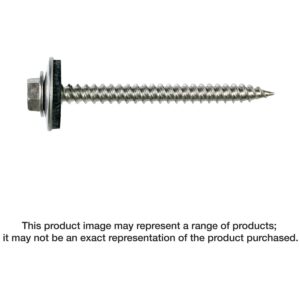 Simpson Strong-Tie T09150HWAM Metal-Panel Screw with EPDM Washer, #9 x 1-1/2-in. Hex Head, Type 316, 1000-Pack