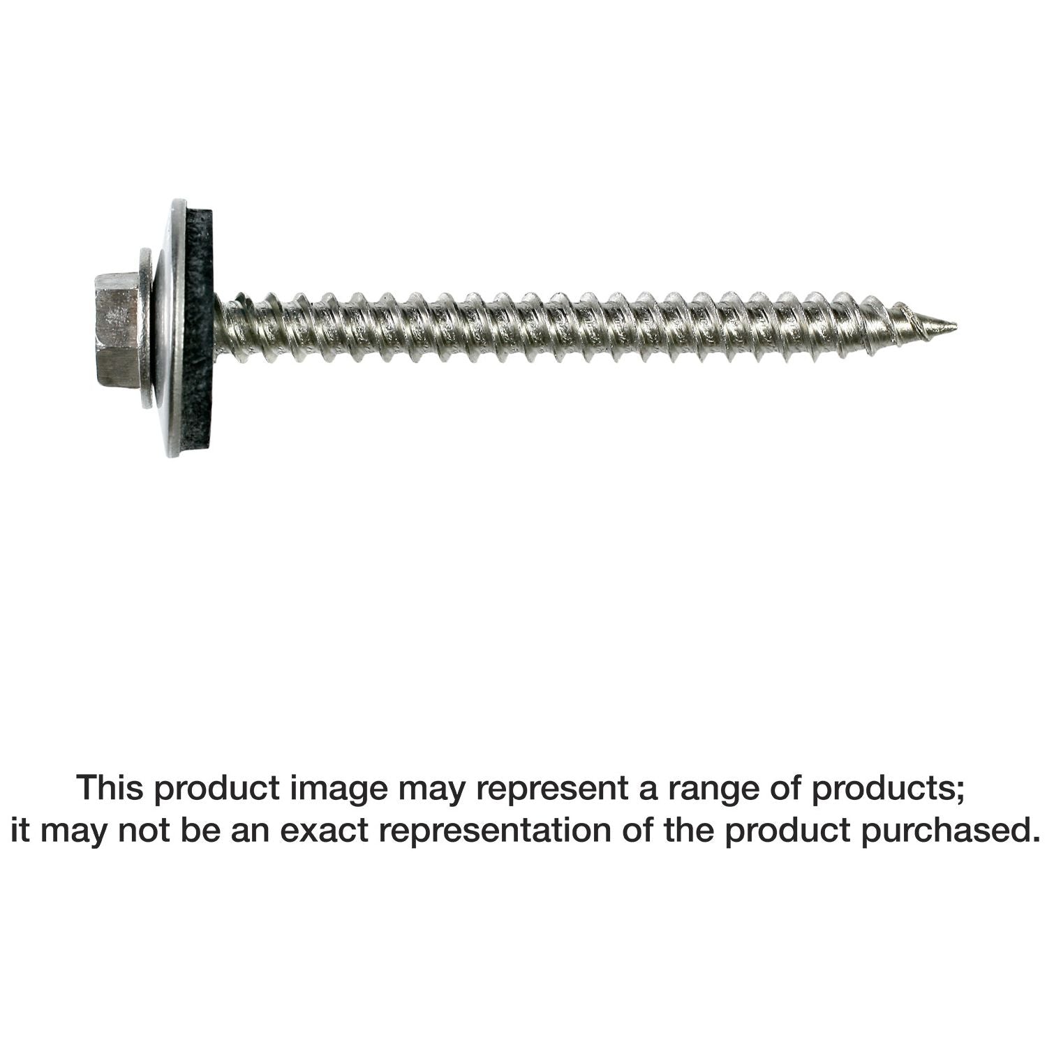 Simpson Strong-Tie T09150HWAC Metal-Panel Screw with EPDM Washer, #9 x 1-1/2-in. Hex Head, Type 316, 100-Pack