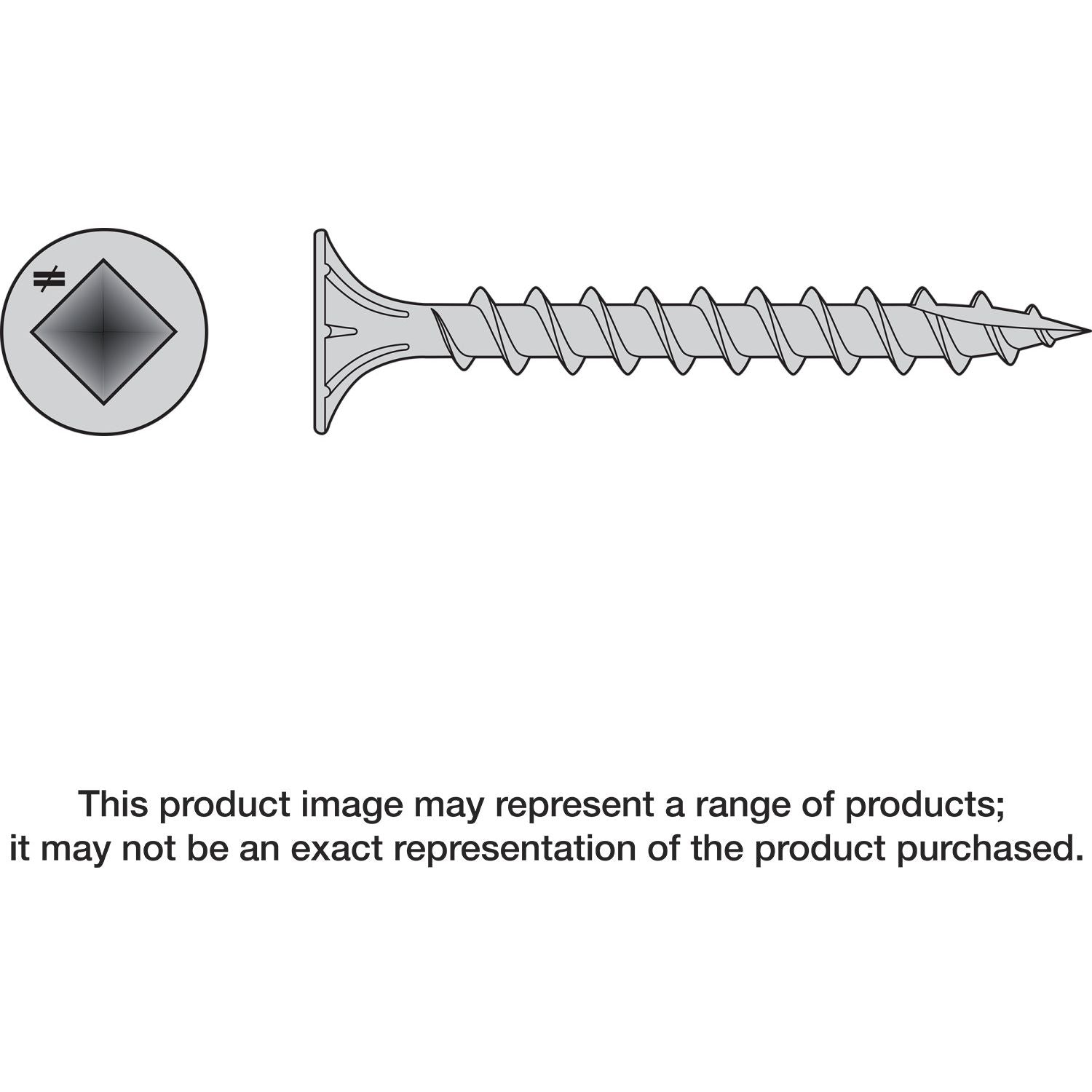 Simpson Strong-Tie T08C225WQ-RP50 Fiber-Cement Screw, #8 x 2-1/4-in. #2 Square Wafer-Head, Type 316, 50-Pack