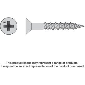 Simpson Strong-Tie T06J050FX-RP25 Marine Screw, Flat Head, #6 x 1/2-in. #2 Phillips Drive, Type 316, 25-Pack