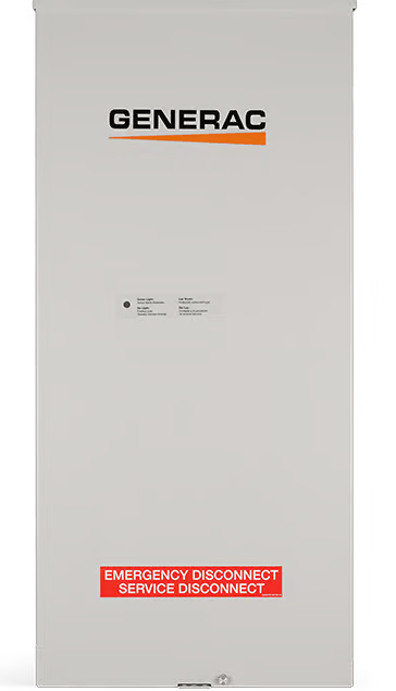 Generac 200A Automatic Transfer Switch with Integrated Surge Protection & Load Center - Service Entrance Rated (9399)