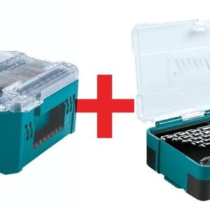 Makita MAKTRAK Deep Compact Organizer with 48-Piece Metric High Speed Steel Drill Bit, Screw BIt and Socket Set
