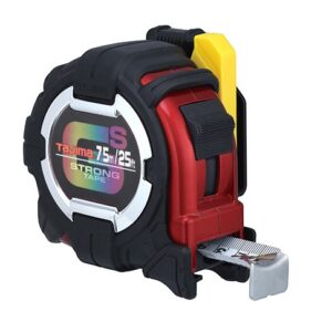 Tajima GSSF-25/7.5mBW GS-Lock With Safety Belt Holder Standard and Metric Scale 25-ft. 75m Tape Measure