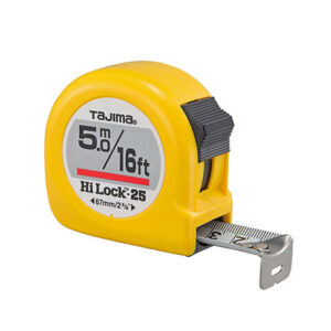 Tajima HL-16/5mBW Hi-Lock Standard and Metric Scale 16-ft. 5m Tape Measure