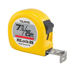 Tajima HL-25/7.5mBW Hi-Lock Standard and Metric Scale 25-ft. 75m Tape Measure