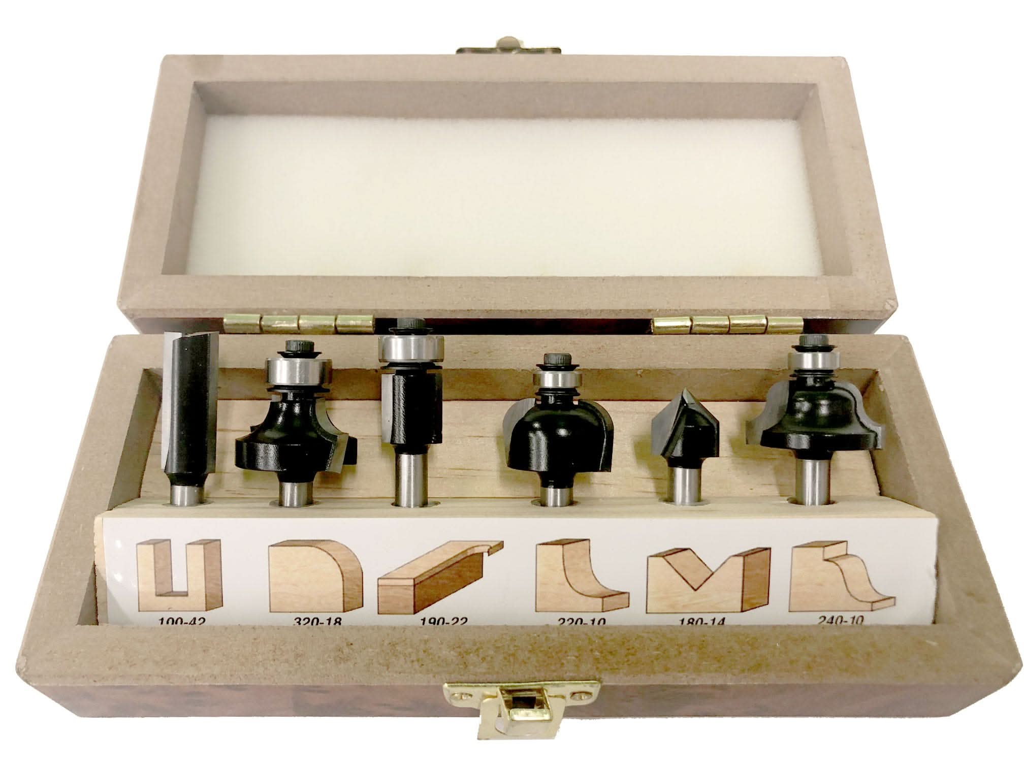 Timberline TRS-240 6-Piece All-Purpose 1/4" Shank Router Bit Set