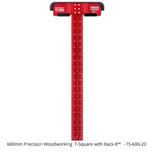 Woodpeckers TS-600-20 Precision Woodworking T-Square, 600mm w/ Rack-It
