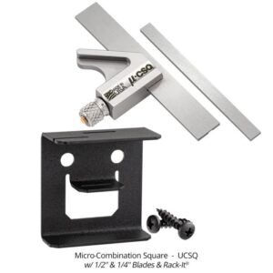 Woodpeckers UCSQ Micro-Combination Square Set w/ 1/2" & 1/4" Blades & Rack-It