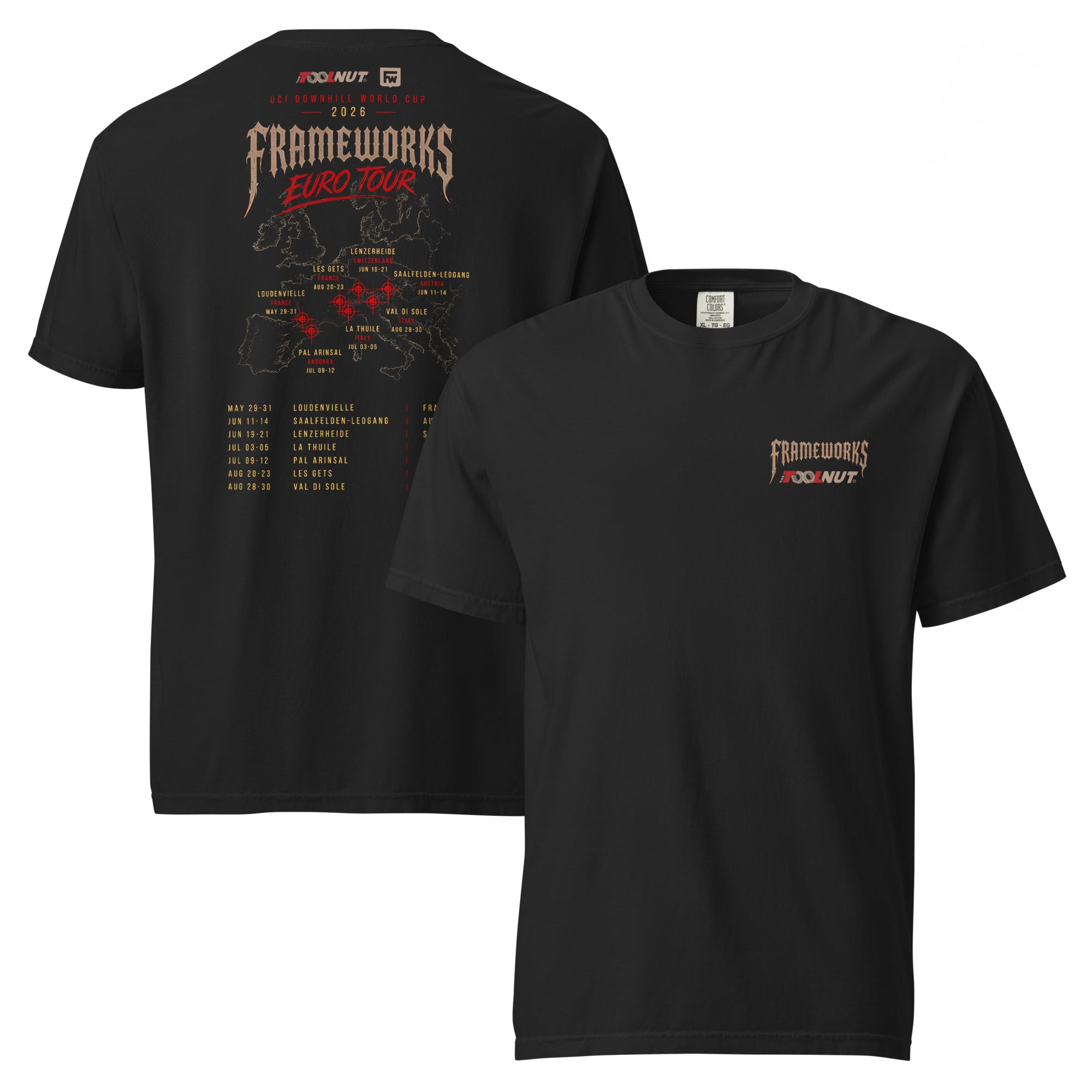 Downhill MTB World Cup - European Tour - Tool Nut Frameworks Team T-Shirt