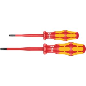 Wera 165 Is Pz/S # 1 + 2 Screwdriver Set Kraftform Plus Series 100. With Reduced Blade Diameter, 2-Pieces