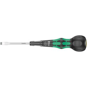 Wera 1834 Kraftform Ball-Grip Slotted Screwdriver - Workshop Blade, 1x6x100-mm.