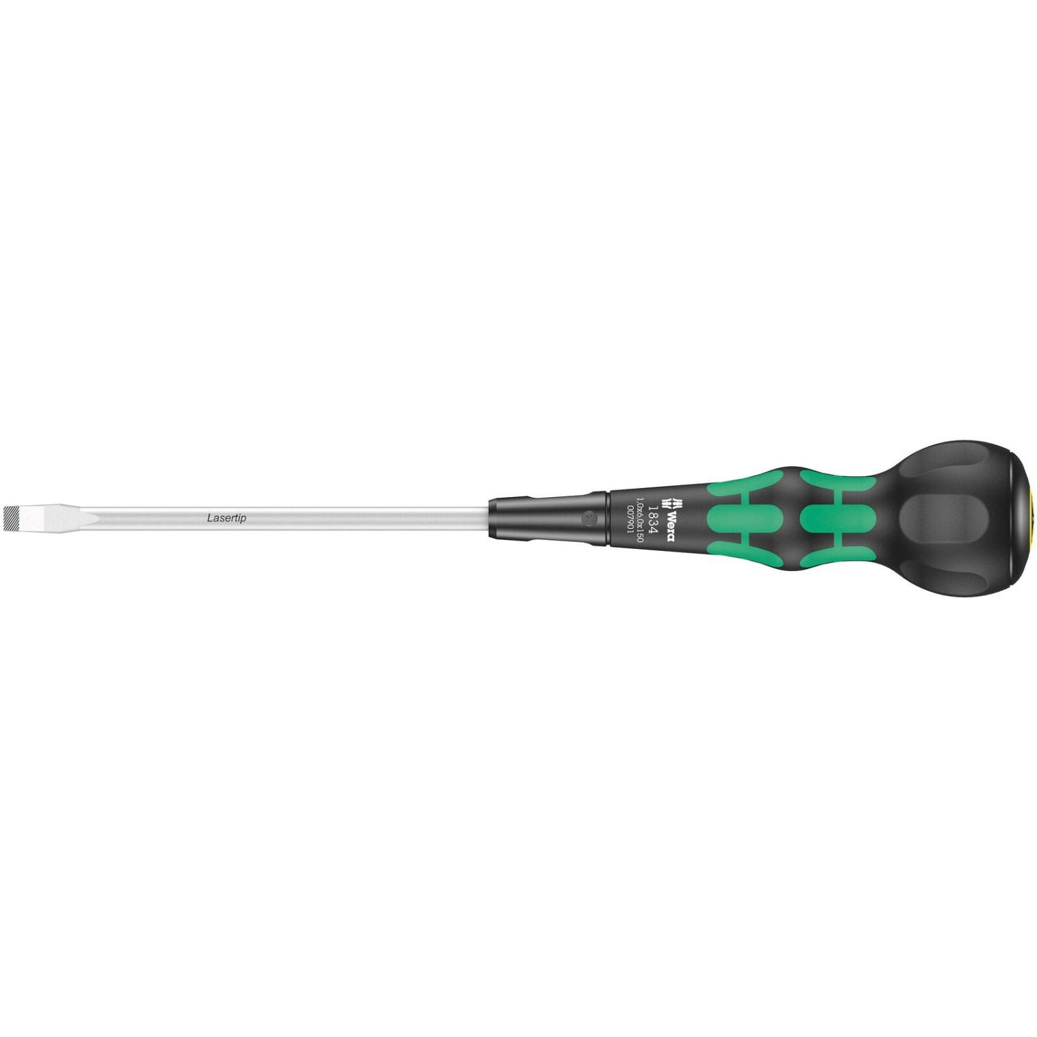 Wera 1834 Kraftform Ball-Grip Slotted Screwdriver - Workshop Blade, 1x6x150-mm.