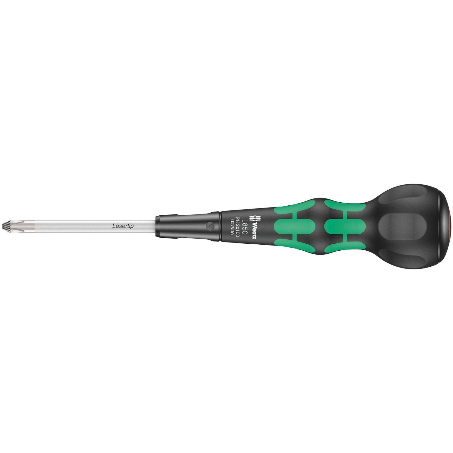 Wera 1850 Ph Kraftform Ball-Grip Phillips-Head Screwdriver, Ph 2x100-mm.