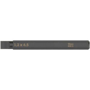 Wera 800 S Slotted Bit For Impact Screwdrivers, 1.2x6.5x70-mm.