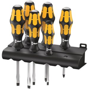 Wera 932/918/6 Screwdriver Set Kraftform Wera: Chiseldriver And Rack, 6-Pieces