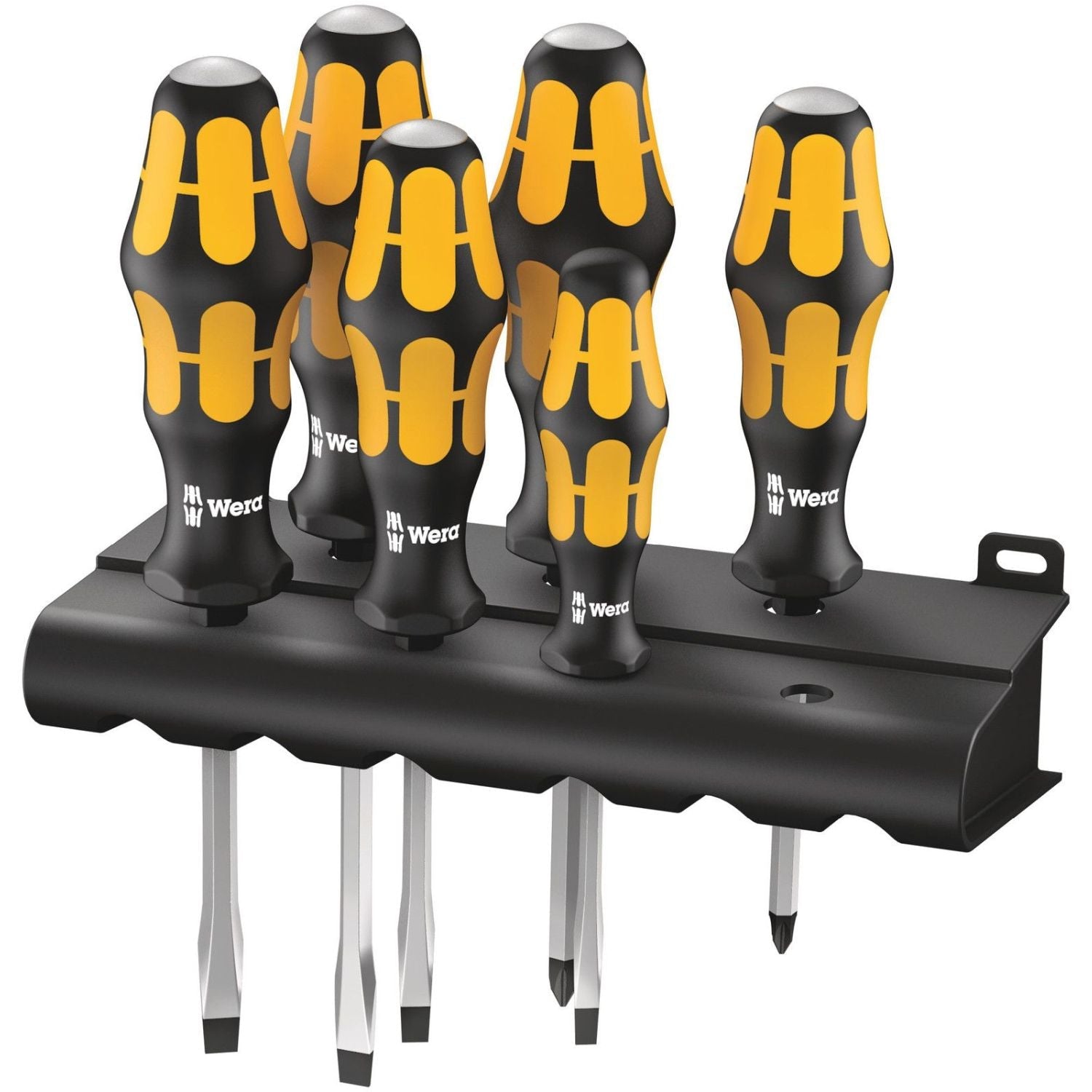 Wera 932/918/6 Screwdriver Set Kraftform Wera: Chiseldriver And Rack, 6-Pieces