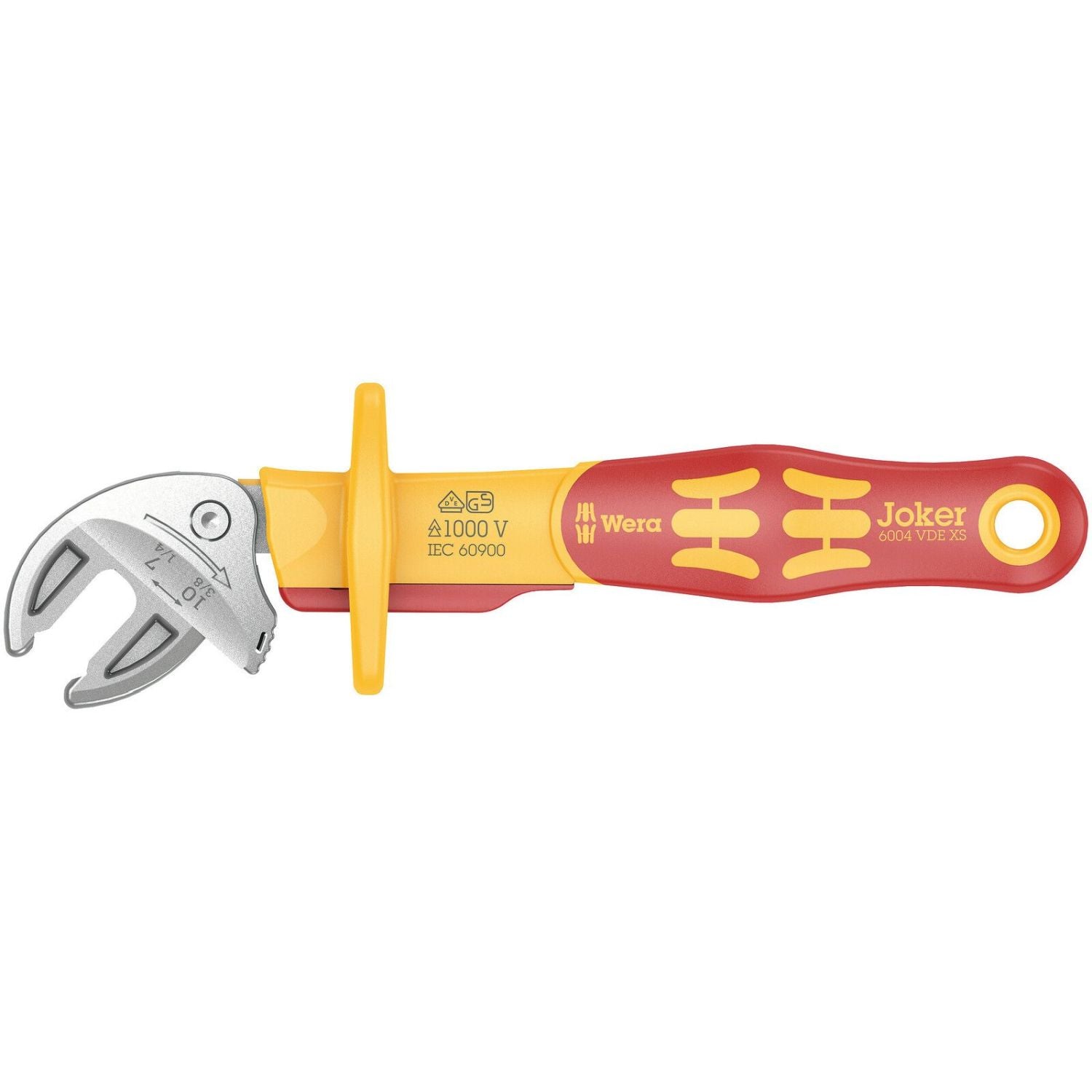 Wera 6004 Joker VDE Xs Vde-insulated, Self-Setting Spanner, 7; 8; 9; 10x1/4; 5/16; 3/8“-in.x119-mm.