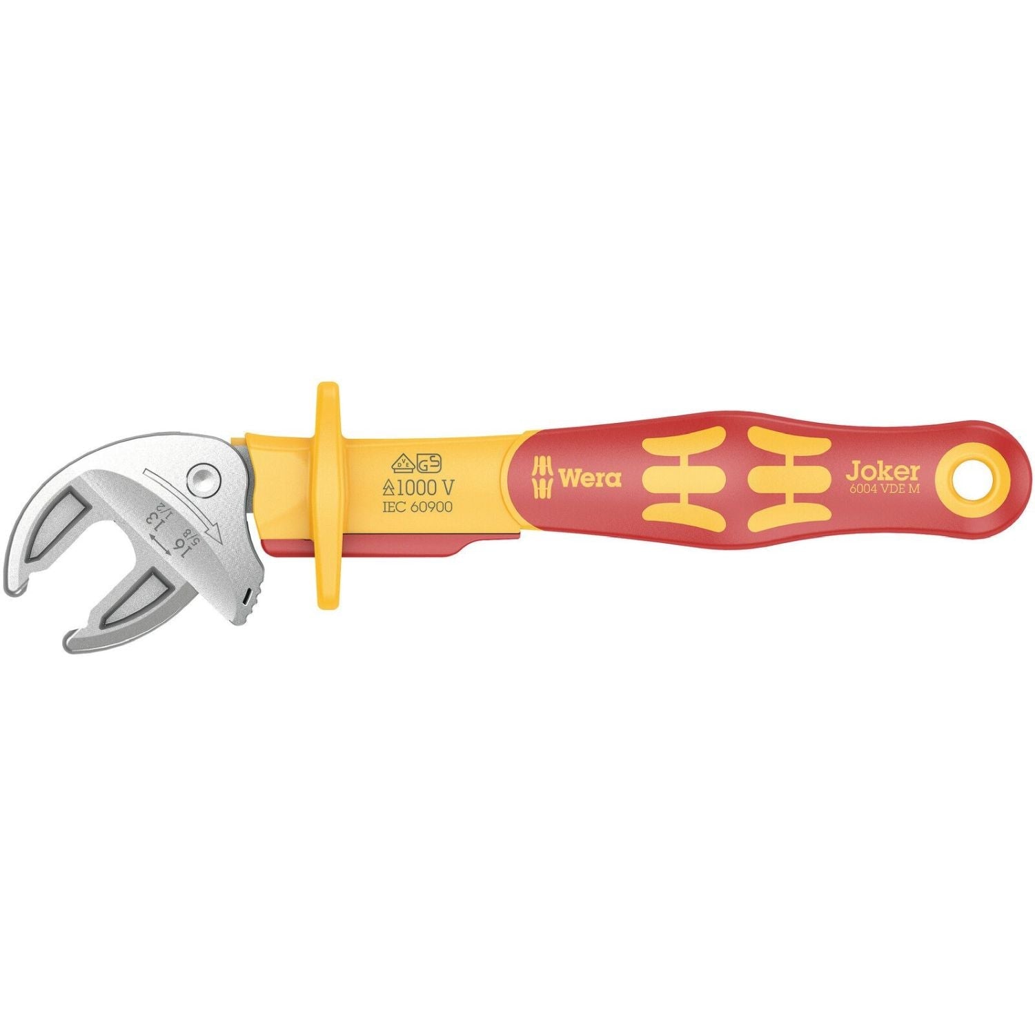 Wera 6004 Joker VDE M Vde-insulated, Self-Setting Spanner, 13; 14; 15; 16x1/2; 17/32; 9/16; 19/32; 5/8-in.x190-mm.