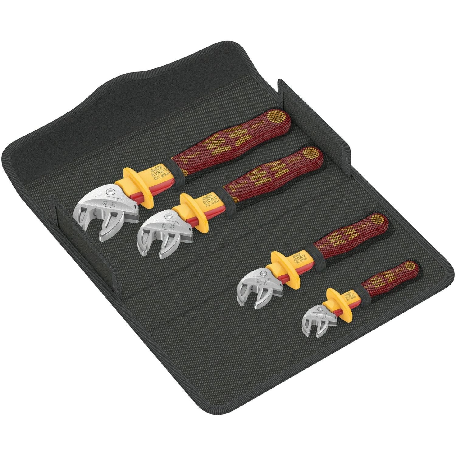 Wera 6004 Joker VDE 4 Set 1 Vde-insulated Self-Setting Spanner Set, 4-Pieces