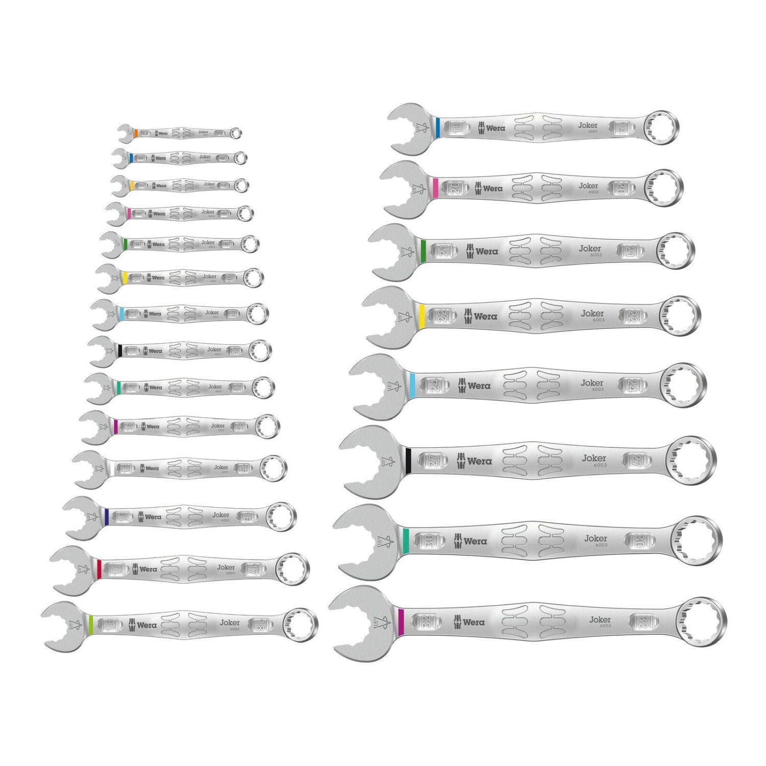 Wera 6003 Joker 22 Set 1 Combination Wrench Set, 22-Pieces