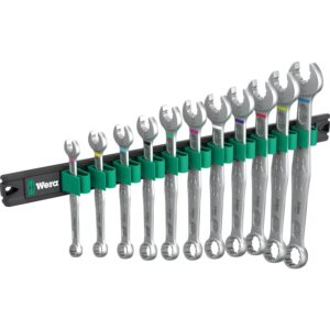 Wera 9640 Magnetic Rail 6003 Joker 1 Ring Spanner Set, 11-Pieces
