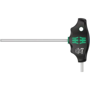 Wera 454 Hf T-Handle Hexagon Screwdriver Hex-Plus With Holding Function, Imperial, 3/16-in.x150-mm.