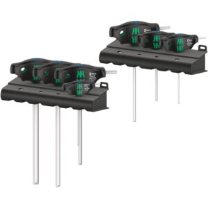 Wera 454/7 Hf Set 1 Screwdriver Set T-Handle Screwdrivers Hex-Plus With Holding Function, 7-Pieces