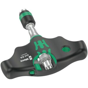 Wera 416 Ra T-Handle Bitholding Screwdriver With Ratchet Function And Rapidaptor Quick-Release Chuck, 1/4-in.x45-mm.