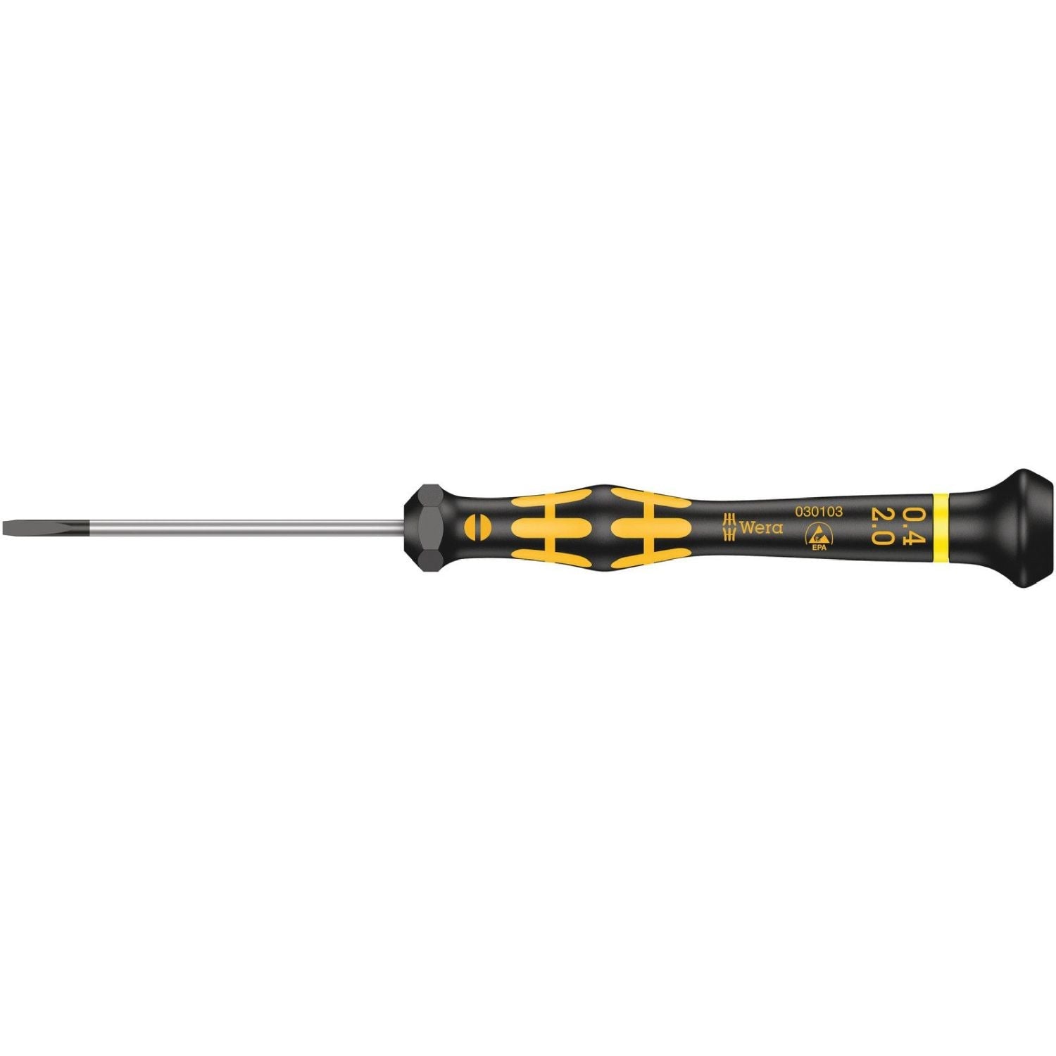 Wera 1578 A Esd Kraftform Micro Screwdriver For Slotted Screws, 0.40x2x60-mm.