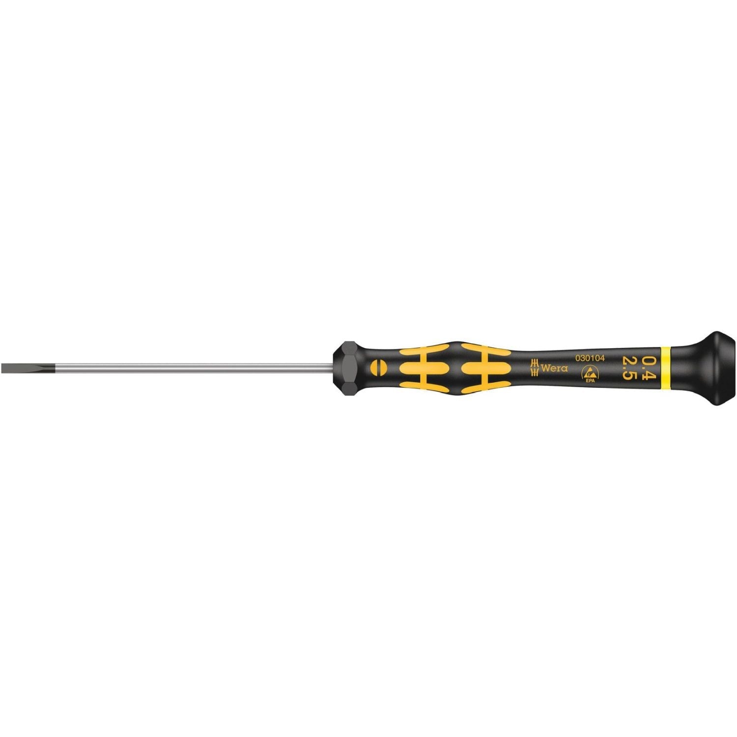 Wera 1578 A Esd Kraftform Micro Screwdriver For Slotted Screws, 0.40x2.5x80-mm.