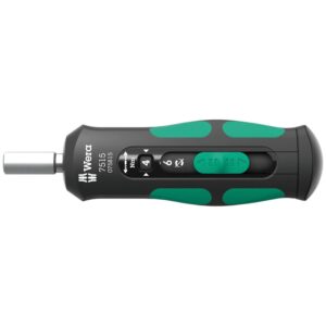 Wera 7515 Kraftform Safe-Torque Speed Torque Screwdriver, 2-6 Nm, 1/4-in.x2.0 Nmx3.0 Nmx4.0 Nmx5.0 Nmx6.0 Nmx147.5-mm.