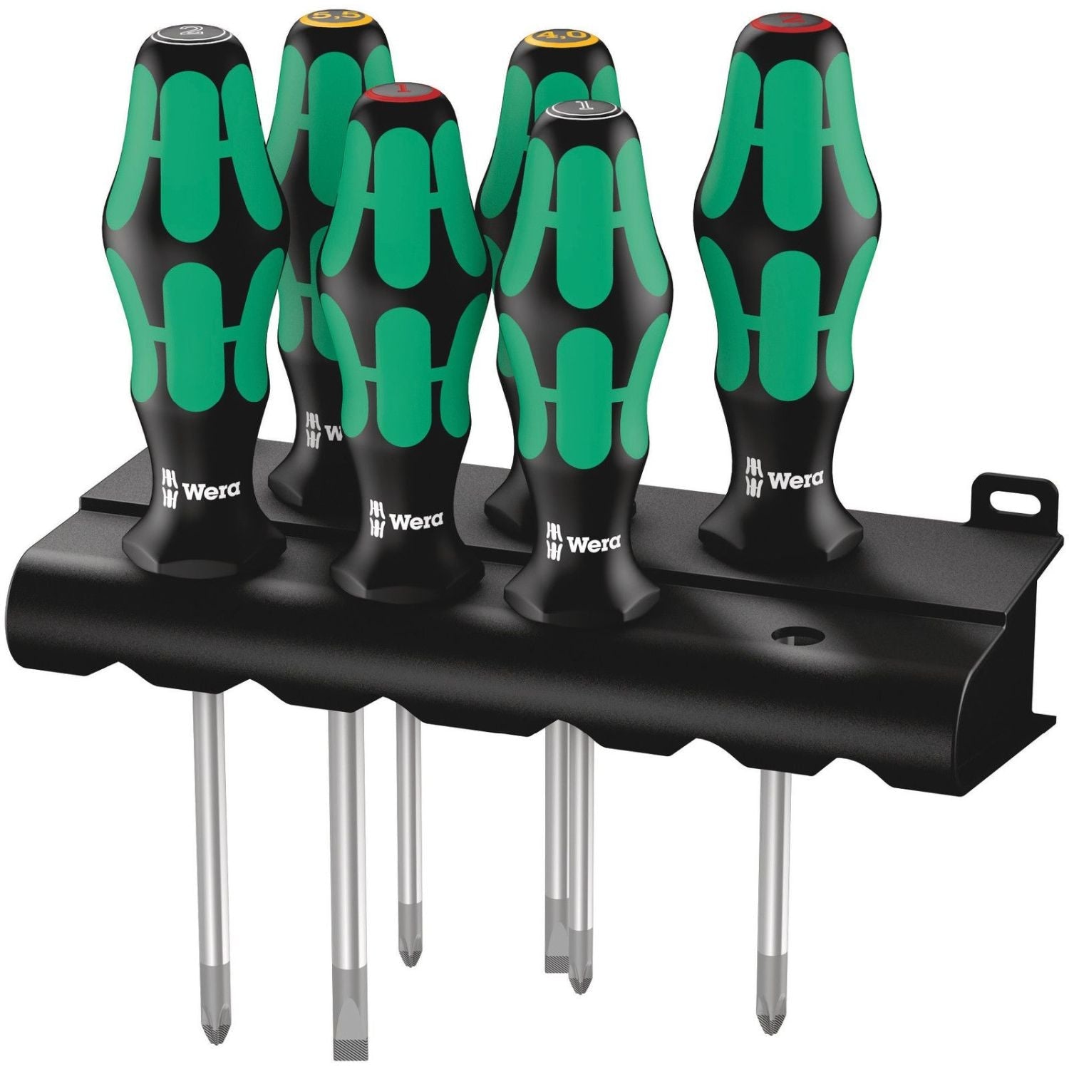 Wera 335/350/355/6 Screwdriver Set Kraftform Plus Lasertip And Rack, 6-Pieces