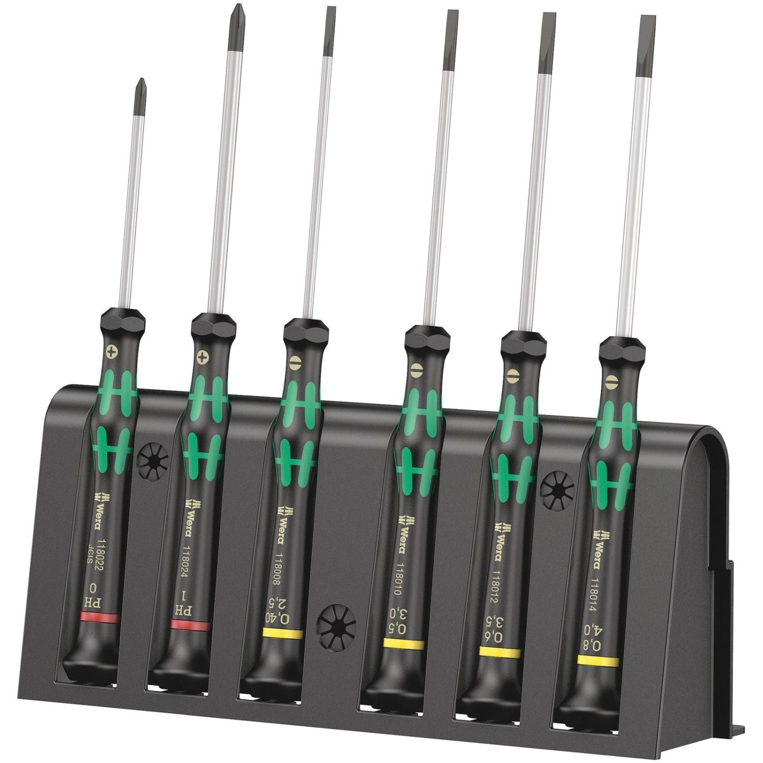 Wera 2035/6 B Screwdriver Set And Rack For Electronic Applications, 6-Pieces