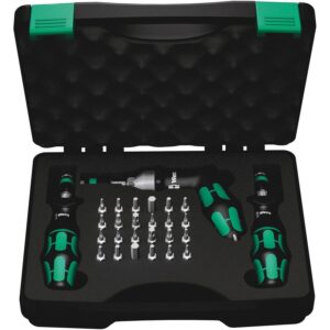 Wera 7445/46/47 Kraftform Torque Screwdriver Set 2.5-55.0 In.Lbs., 27-Pieces