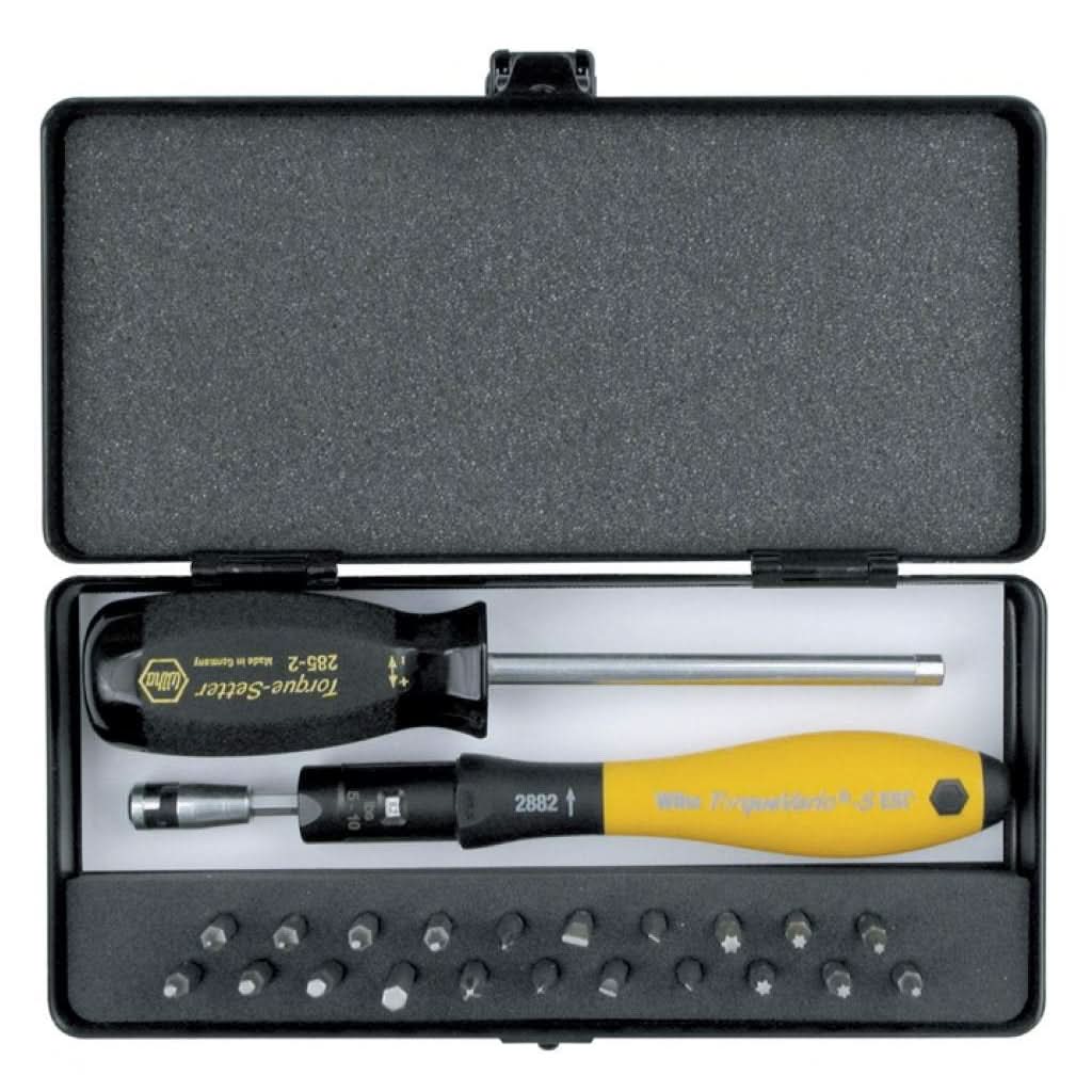 Wiha 28890 ESD Safe TorqueVario-S 15-80in/oz 24 Piece Micro-Bit Set