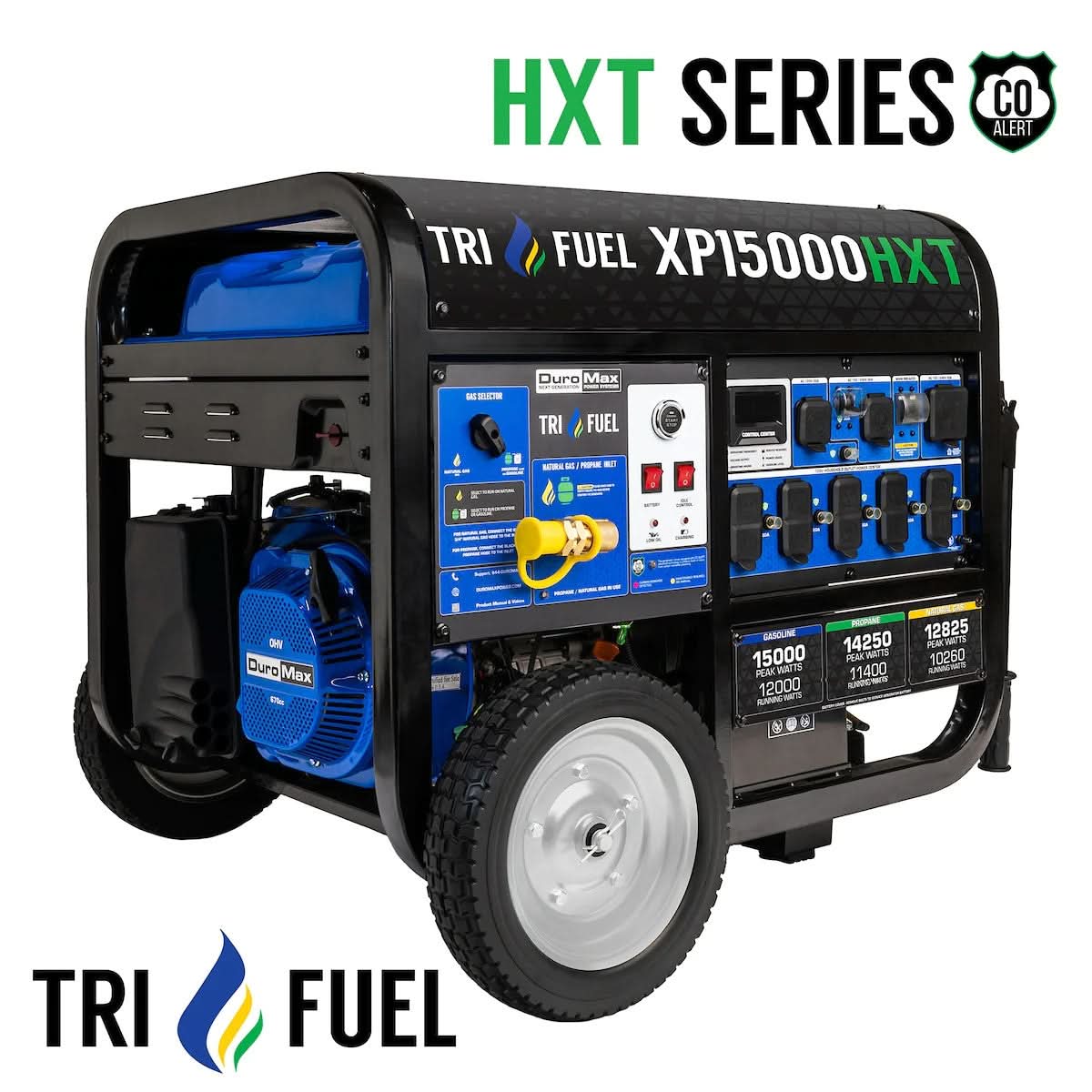 Duromax XP15000HXT 15,000 Watt Electric Start Tri-Fuel Portable Generator